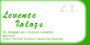 levente kolozs business card